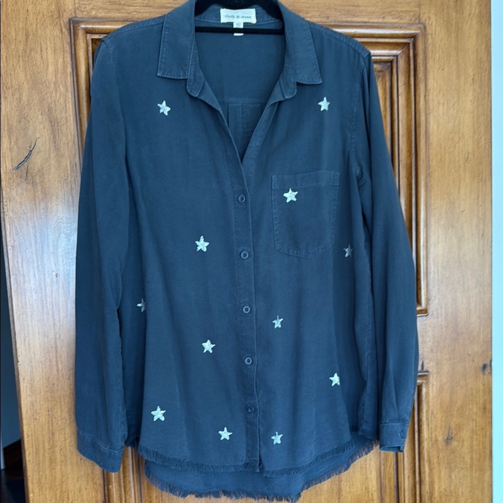 Rails Navy silver stars long sleeve top Size Small